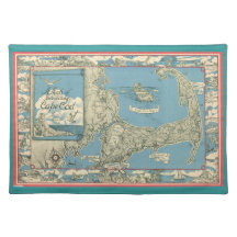 1945 Cape Cod Map Placemats