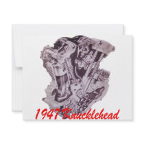 1947 Knucklehead Engine Custom Invitation
