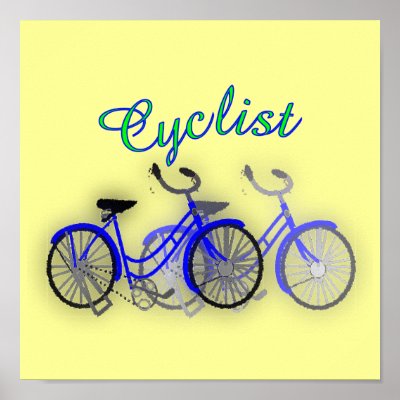 1950 Bicycle Watercolor Drawing Poster by gailg1957