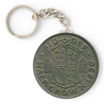 1950 British Half Crown keychain by AuntiesLunchMoney