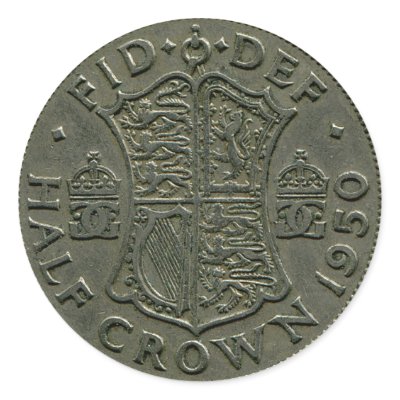1950 British Half Crown sticker by AuntiesLunchMoney