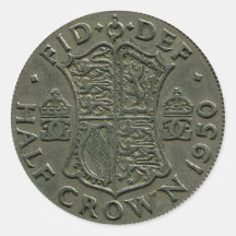 1950 British Half Crown sticker