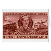 1950 Casey Jones Stamp Greeting Card