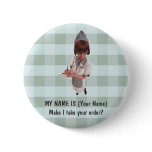 1950 DINER GAL WAITRESS NAME PIN - CUSTOMIZE! buttons