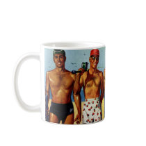 1950s Beach Dudes Mugs