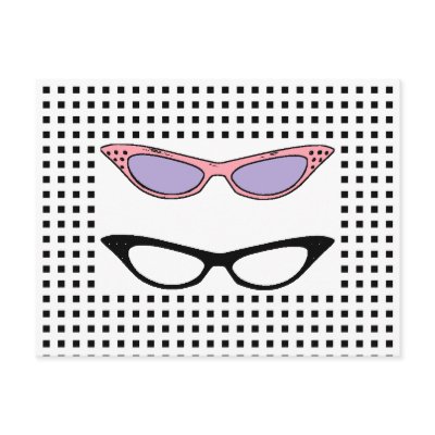 1950s Cats'-Eye Glasses Note Card by Regella