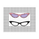 1950s Cats'-Eye Glasses Note Card postcards