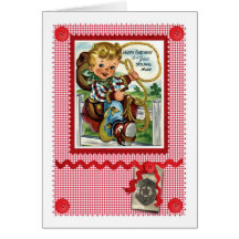 1950'S CUTE COWBOY GREETINGS CARD