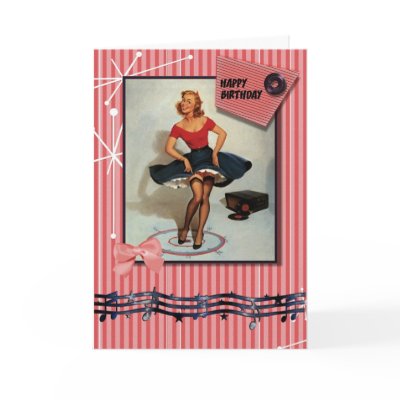 1950s jiving pin up girl greeting cards by retroglamcards