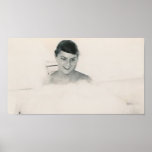 1950's lady in bath tub small poster