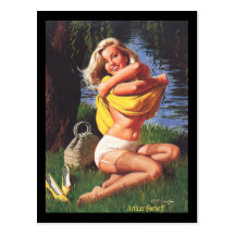 1950's Pin-up Girl Postcard