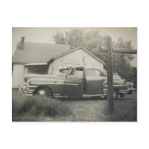 1950s Vintage car postcards