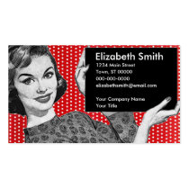 1950s Woman with a Sign business cards