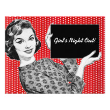 1950s Woman with a Sign Custom Invites