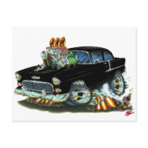 1955 Chevy150-210 Black Car Postcard