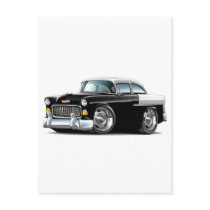 1955 Chevy Belair Black-White Car Post Cards