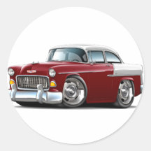 1955 Chevy Belair Maroon-White Car Stickers