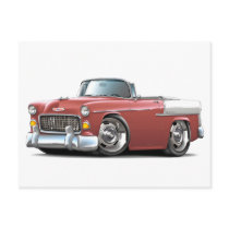 1955 Chevy Belair Salmon-White Convertible Postcards
