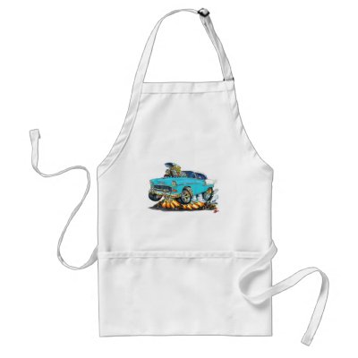 1955 Chevy Belair Turquoise Car Aprons by maddmaxart