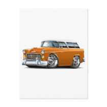 1955 Chevy Nomad Orange-White Car Postcard