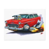 1955 Chevy Nomad Red Car Postcard