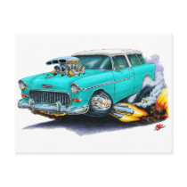 1955 Chevy Nomad Turquoise Car Postcard