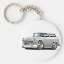 1955 Chevy Nomad White Car Key Chain