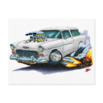 1955 Chevy Nomad White Car Postcards
