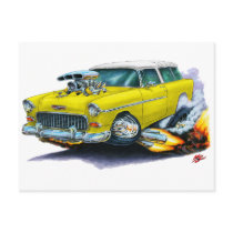 1955 Chevy Nomad Yellow Car Post Card