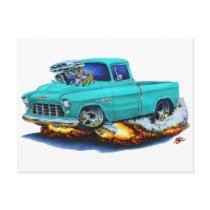 1955 Chevy Pickup Turquoise Truck Postcard