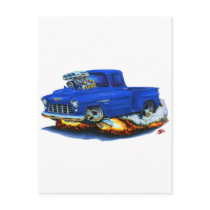 1955 Chevy Stepside Pickup Blue Truck Postcard