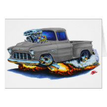 1955 Chevy Stepside Pickup Grey Truck Greeting Card