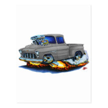 1955 Chevy Stepside Pickup Grey Truck Post Card