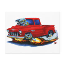 1955 Chevy Stepside Pickup Red Truck Post Cards
