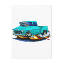 1955 Chevy Stepside Pickup Turquoise Truck Post Cards