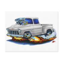 1955 Chevy Stepside Pickup White Truck Postcards
