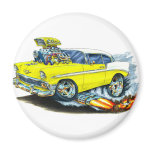 1956 Chevy 150-210 Yellow Car Refrigerator Magnets