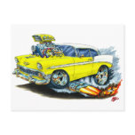 1956 Chevy 150-210 Yellow Car Postcard