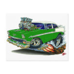 1956 Chevy Belair Green Car Postcard