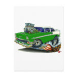 1956 Chevy Belair Green Car Postcards