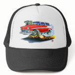 1956 Chevy Nomad Red Car Trucker Hats