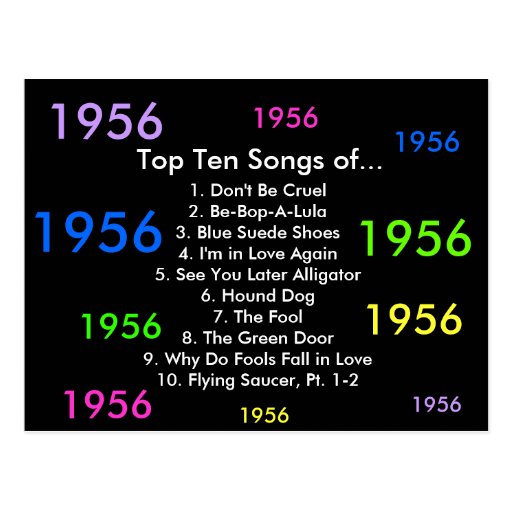 1956 Songs Post Card