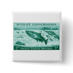 1956 Wildlife Conservation, Salmon Pinback Button