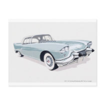 1957 Cadillac with silhouette of driver inside Post Card