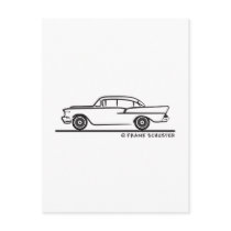 1957 Chevrolet Sedan Four Door 5-10 Post Card