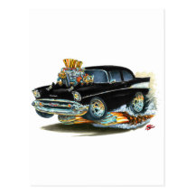 1957 Chevy 150-210 Black Car Postcards