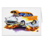 1957 Chevy 150-210 Flames Car Greeting Card