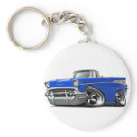 1957 Chevy Belair Blue Convertible Hot Rod Key Chain
