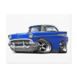 1957 Chevy Belair Blue-White Hot Rod Postcard