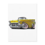 1957 Chevy Belair Yellow Convertible Post Card